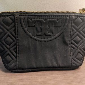 Tory Burch Black Quilted Nylon Clutch